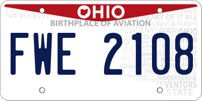 OH license plate FWE2108