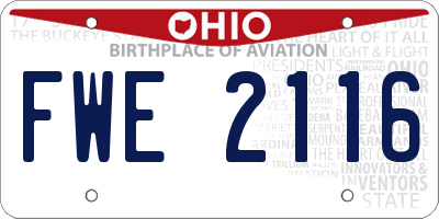OH license plate FWE2116