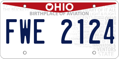 OH license plate FWE2124