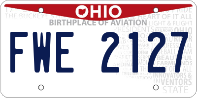 OH license plate FWE2127