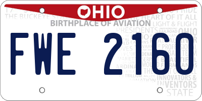 OH license plate FWE2160
