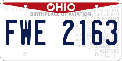 OH license plate FWE2163