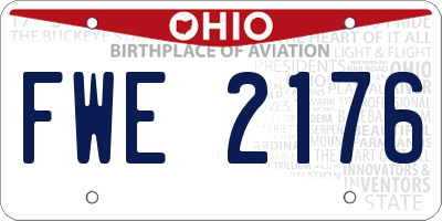 OH license plate FWE2176