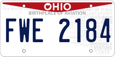 OH license plate FWE2184