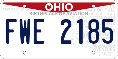 OH license plate FWE2185