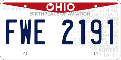 OH license plate FWE2191