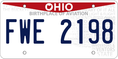 OH license plate FWE2198