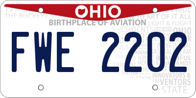 OH license plate FWE2202