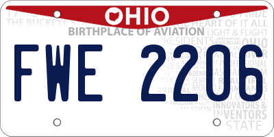 OH license plate FWE2206