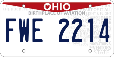 OH license plate FWE2214