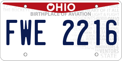 OH license plate FWE2216