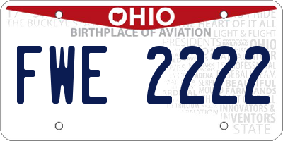 OH license plate FWE2222