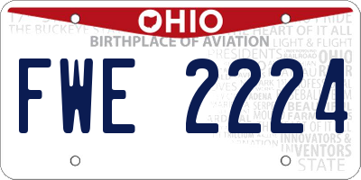 OH license plate FWE2224