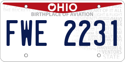 OH license plate FWE2231