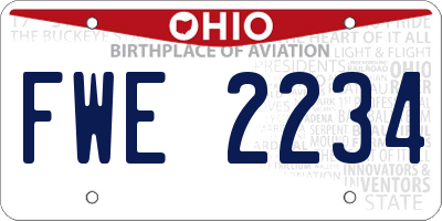 OH license plate FWE2234