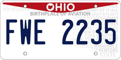 OH license plate FWE2235