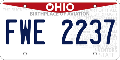 OH license plate FWE2237