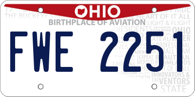 OH license plate FWE2251
