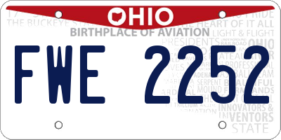 OH license plate FWE2252