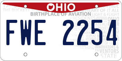 OH license plate FWE2254
