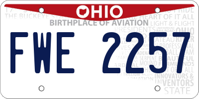 OH license plate FWE2257