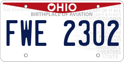 OH license plate FWE2302