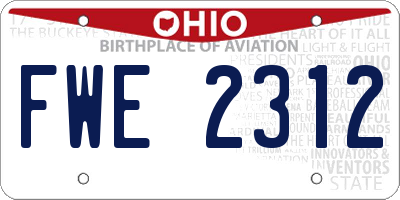 OH license plate FWE2312