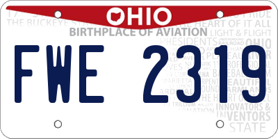 OH license plate FWE2319