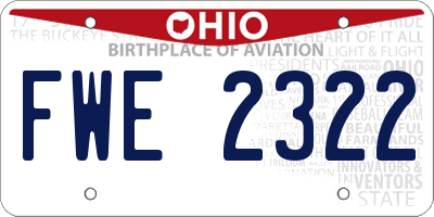 OH license plate FWE2322