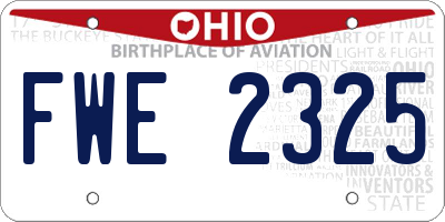 OH license plate FWE2325