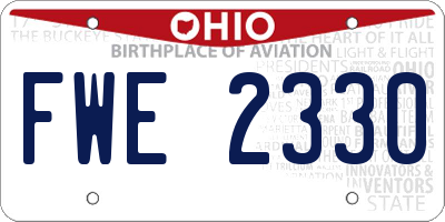 OH license plate FWE2330