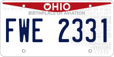 OH license plate FWE2331
