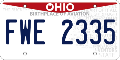OH license plate FWE2335