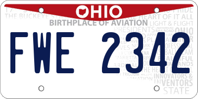 OH license plate FWE2342