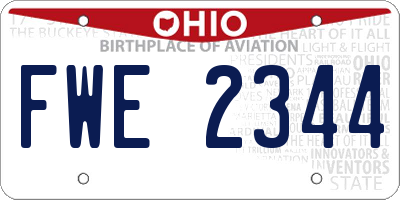 OH license plate FWE2344
