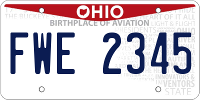 OH license plate FWE2345