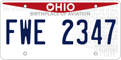 OH license plate FWE2347