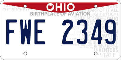 OH license plate FWE2349