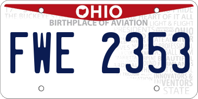 OH license plate FWE2353