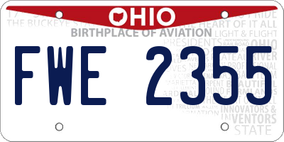OH license plate FWE2355