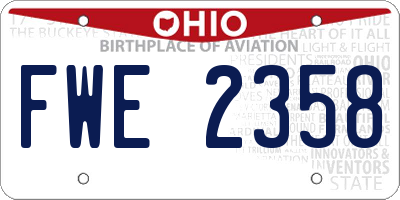 OH license plate FWE2358