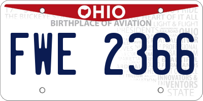 OH license plate FWE2366