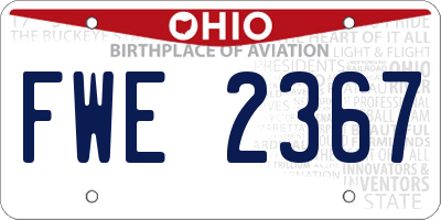 OH license plate FWE2367