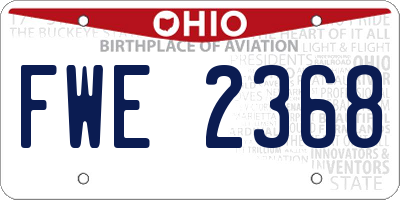OH license plate FWE2368