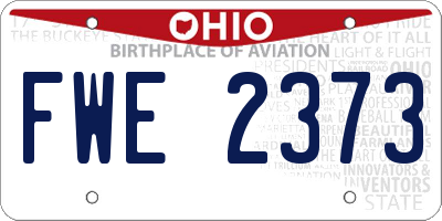 OH license plate FWE2373