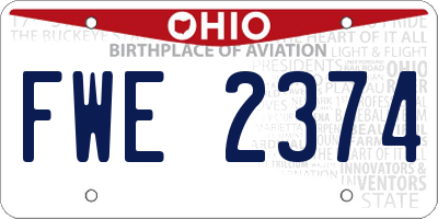 OH license plate FWE2374