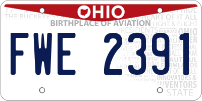 OH license plate FWE2391