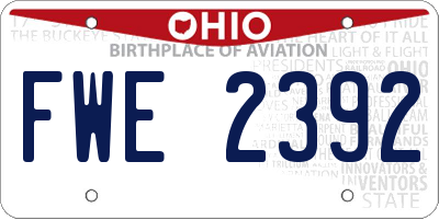 OH license plate FWE2392