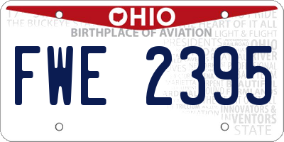 OH license plate FWE2395