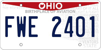 OH license plate FWE2401